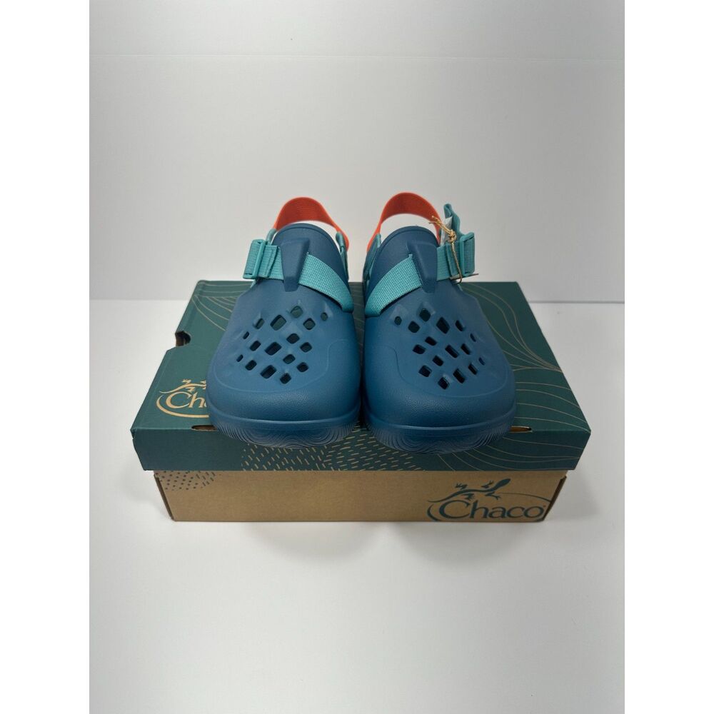 Chaco Chillos Clog Women11/Men9 Ocean Blue Teal Orange Sandals NWT JCH109162